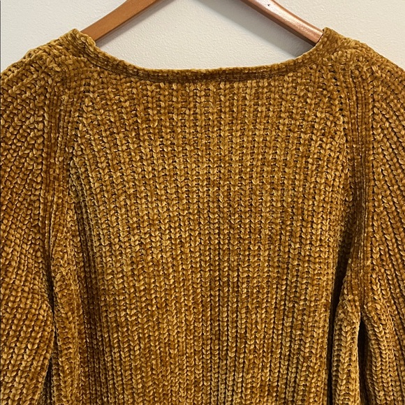 a new day chunky knit sweater top XL gold mustard V neckline pullover cozy soft - Picture 9 of 11